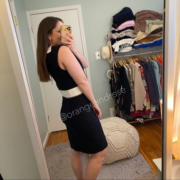 NWT Helmut Lang Black Open Back White Lamb Leather Cocktail Formal Mini Dress 10 - Picture 2 of 14